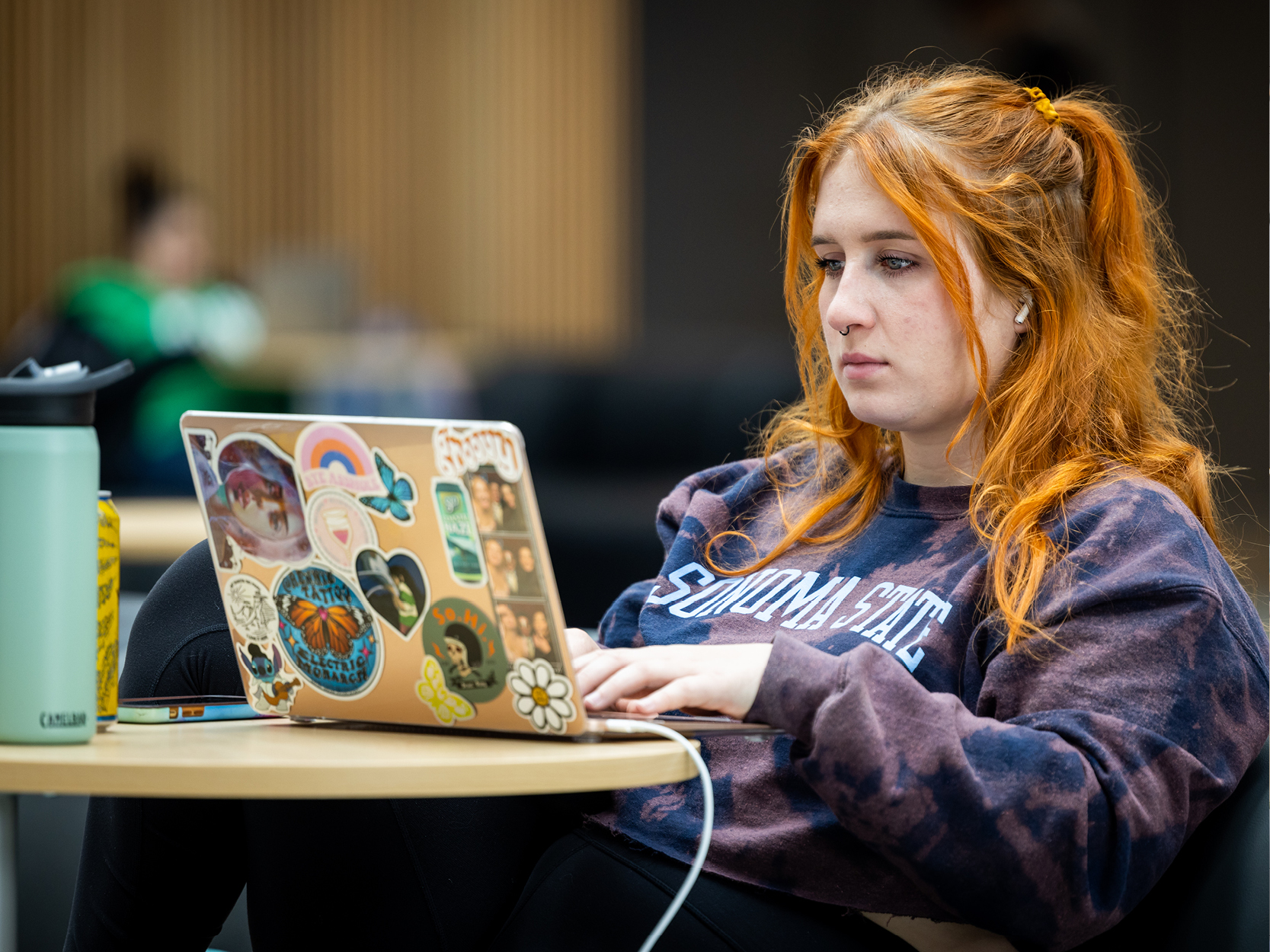 student on computer