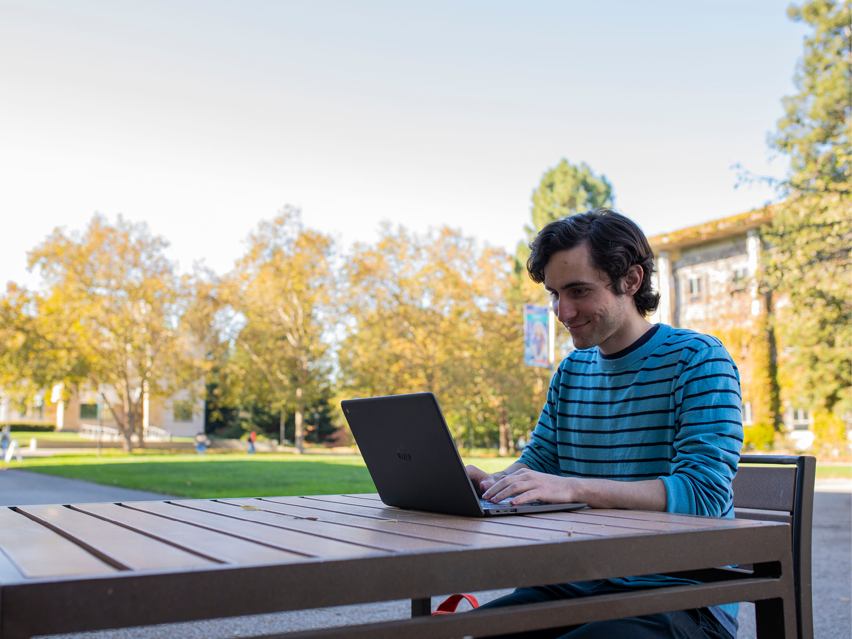 Student on computer