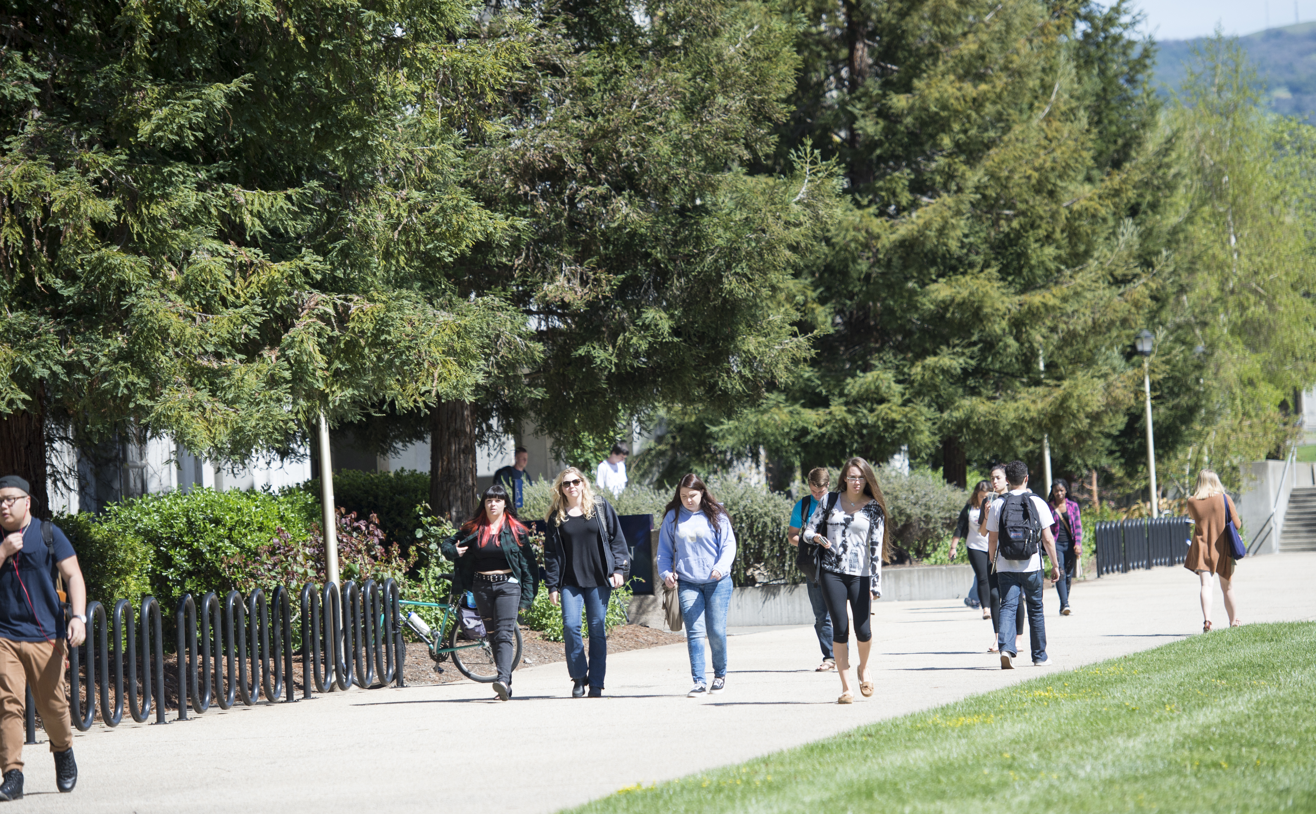 students on campus