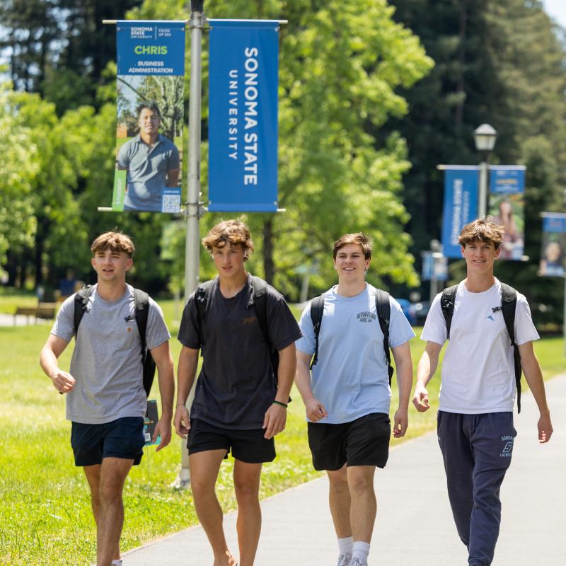 students walking to class