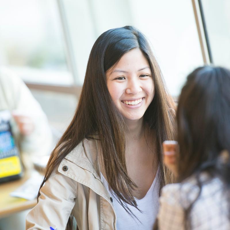 international student connecting with other students