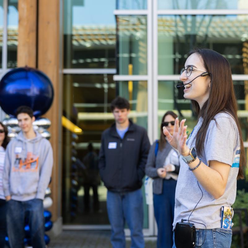 Tour guide giving a tour