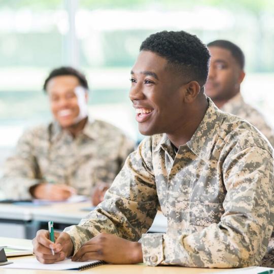 veteran students taking class at SSU